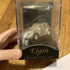 Collectible Elgin Silver Collectable Mini Clock 1990s